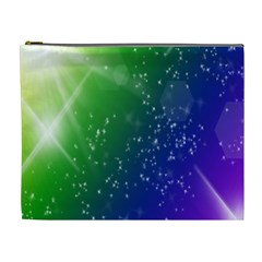 Shiny Sparkles Star Space Purple Blue Green Cosmetic Bag (xl)