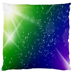 Shiny Sparkles Star Space Purple Blue Green Large Flano Cushion Case (One Side)