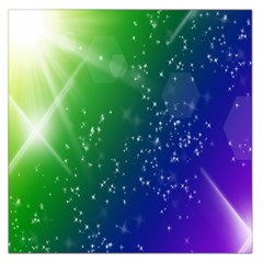 Shiny Sparkles Star Space Purple Blue Green Large Satin Scarf (Square)