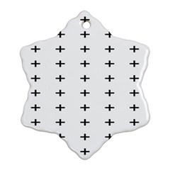 Sign Cross Plus Black Snowflake Ornament (two Sides)