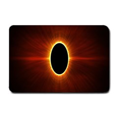 Solar Eclipse Moon Sun Black Night Small Doormat  by Alisyart