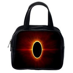 Solar Eclipse Moon Sun Black Night Classic Handbags (one Side)