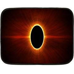 Solar Eclipse Moon Sun Black Night Fleece Blanket (mini)