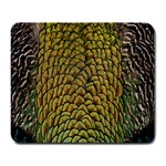 Peacock Bird Feather Gold Blue Brown Large Mousepads Front