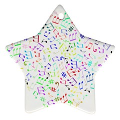 Prismatic Musical Heart Love Notes Rainbow Star Ornament (two Sides) by Alisyart