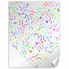 Prismatic Musical Heart Love Notes Rainbow Canvas 12  X 16   by Alisyart