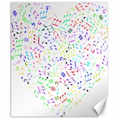 Prismatic Musical Heart Love Notes Rainbow Canvas 20  X 24   by Alisyart