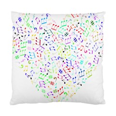 Prismatic Musical Heart Love Notes Rainbow Standard Cushion Case (two Sides)