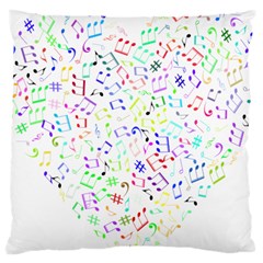 Prismatic Musical Heart Love Notes Rainbow Large Cushion Case (two Sides)