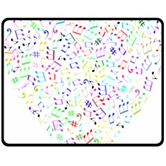 Prismatic Musical Heart Love Notes Rainbow Double Sided Fleece Blanket (medium) 