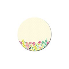 Spring Floral Flower Rose Tulip Leaf Flowering Color Golf Ball Marker (4 Pack)