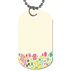 Spring Floral Flower Rose Tulip Leaf Flowering Color Dog Tag (two Sides) by Alisyart