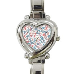 Spencer Leaf Floral Purple Pink Blue Rainbow Heart Italian Charm Watch