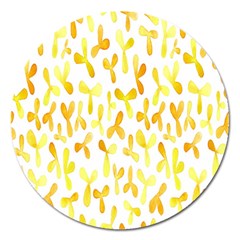 Springtime Yellow Helicopter Magnet 5  (round)