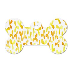 Springtime Yellow Helicopter Dog Tag Bone (two Sides)