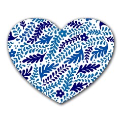 Spring Flower Leaf Blue Heart Mousepads by Alisyart