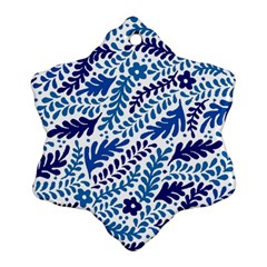 Spring Flower Leaf Blue Ornament (snowflake)