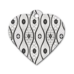 Public Domain Grey Star Dog Tag Heart (two Sides) by Alisyart