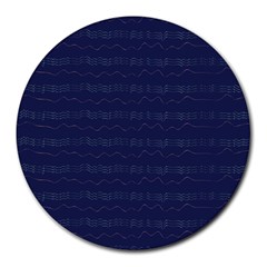 Summers Night Wave Chevron Blue Round Mousepads by Alisyart