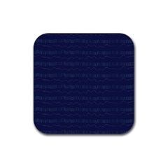 Summers Night Wave Chevron Blue Rubber Coaster (square)  by Alisyart