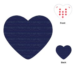 Summers Night Wave Chevron Blue Playing Cards (heart) 