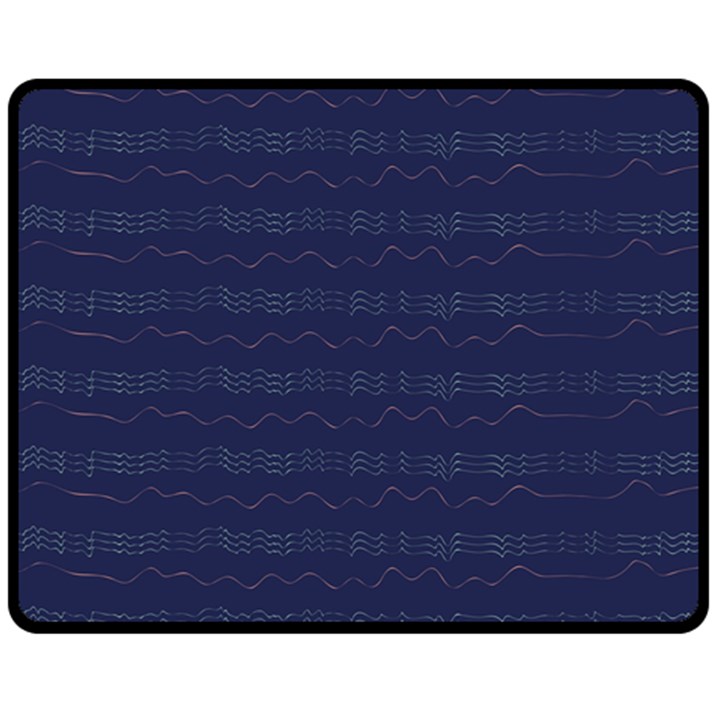 Summers Night Wave Chevron Blue Fleece Blanket (Medium) 