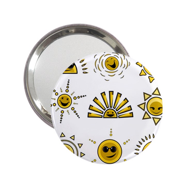 Sun Expression Smile Face Yellow 2.25  Handbag Mirrors