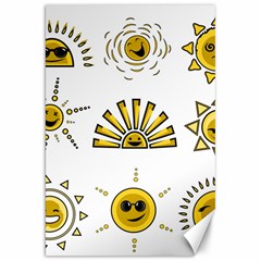 Sun Expression Smile Face Yellow Canvas 20  X 30  