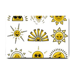 Sun Expression Smile Face Yellow Small Doormat  by Alisyart