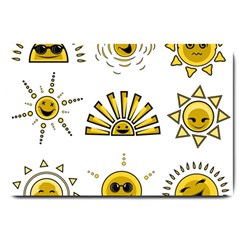 Sun Expression Smile Face Yellow Large Doormat  by Alisyart