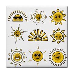 Sun Expression Smile Face Yellow Face Towel by Alisyart