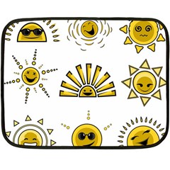 Sun Expression Smile Face Yellow Fleece Blanket (mini) by Alisyart