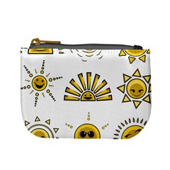 Sun Expression Smile Face Yellow Mini Coin Purses by Alisyart