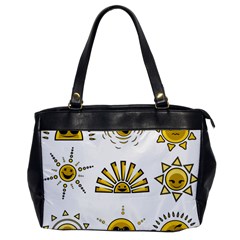 Sun Expression Smile Face Yellow Office Handbags