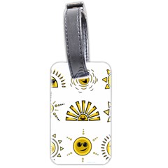 Sun Expression Smile Face Yellow Luggage Tags (two Sides) by Alisyart