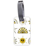 Sun Expression Smile Face Yellow Luggage Tags (Two Sides) Back