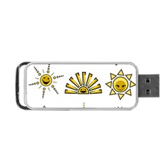 Sun Expression Smile Face Yellow Portable Usb Flash (two Sides)