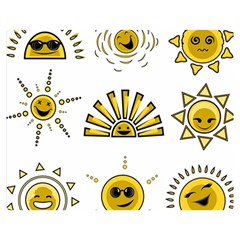 Sun Expression Smile Face Yellow Double Sided Flano Blanket (medium)  by Alisyart