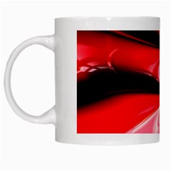 Red Fractal Mathematics Abstract White Mugs by Amaryn4rt