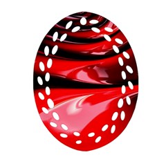 Red Fractal Mathematics Abstract Ornament (oval Filigree)