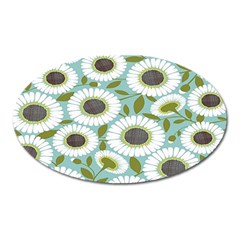 Sunflower Flower Floral Oval Magnet