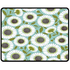 Sunflower Flower Floral Double Sided Fleece Blanket (medium) 