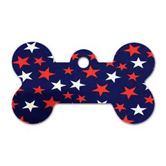 Star Red White Blue Sky Space Dog Tag Bone (two Sides)