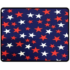 Star Red White Blue Sky Space Double Sided Fleece Blanket (medium) 