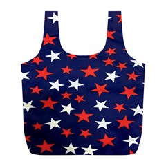 Star Red White Blue Sky Space Full Print Recycle Bags (l) 