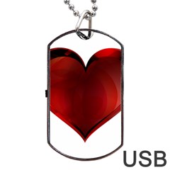 Heart Gradient Abstract Dog Tag Usb Flash (two Sides) by Amaryn4rt