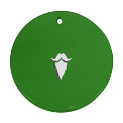 The Dude Beard White Green Ornament (round)