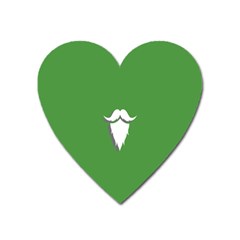 The Dude Beard White Green Heart Magnet by Alisyart