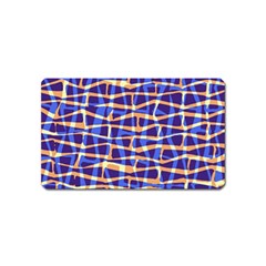 Surface Pattern Net Chevron Brown Blue Plaid Magnet (name Card) by Alisyart