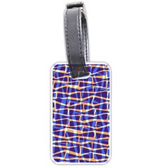 Surface Pattern Net Chevron Brown Blue Plaid Luggage Tags (one Side) 